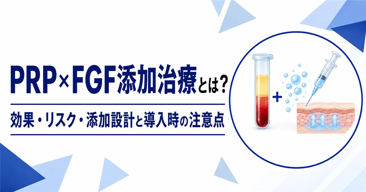 PRP×FGF添加治療の効果・リスク・添加設計と導入時の注意点を解説する記事サムネイル