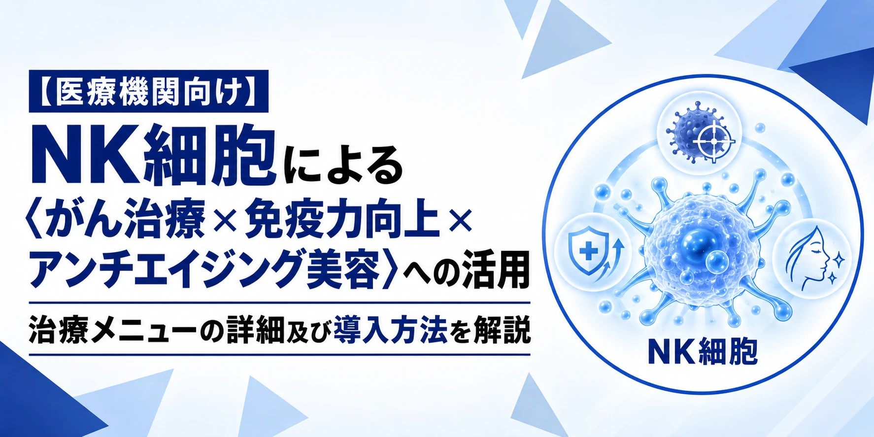 NK細胞によるがん治療・免疫力向上・アンチエイジング美容への活用と導入方法を解説する記事のサムネイル画像