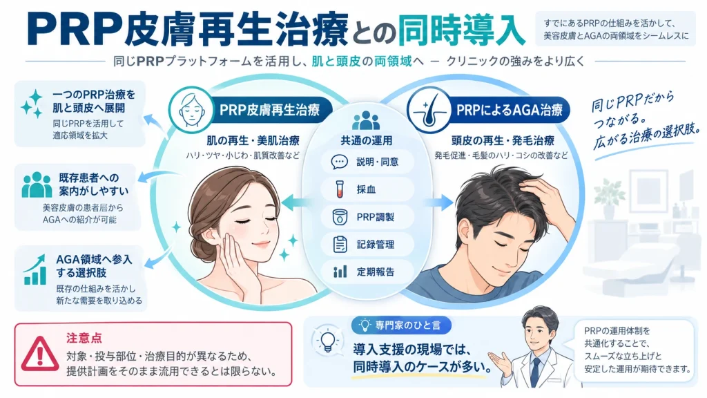 PRP皮膚再生治療とAGA治療を同時導入するメリットと共通する院内運用