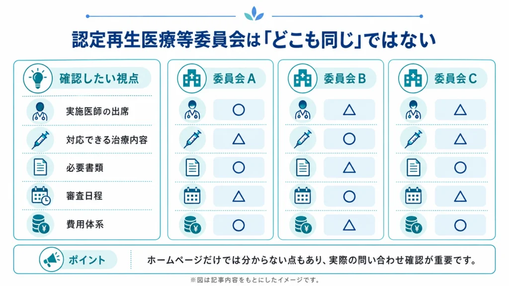 認定再生医療等委員会を選ぶ際に確認したい医師の出席・治療内容・必要書類・審査日程・費用体系