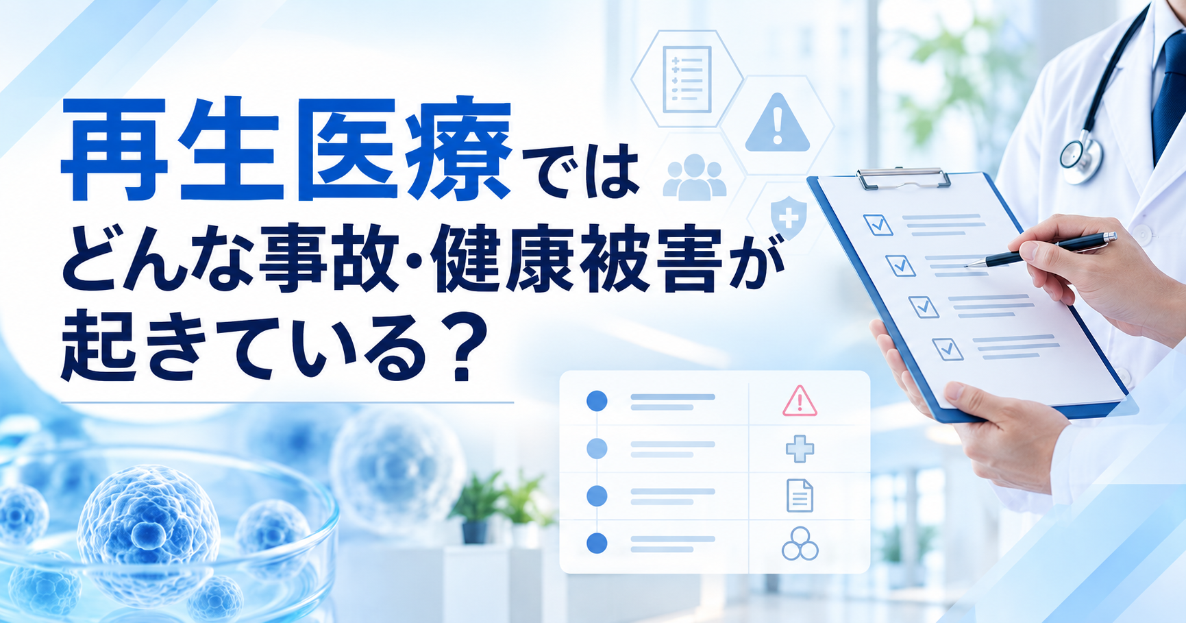 再生医療で実際に起きている事故・健康被害の概要
