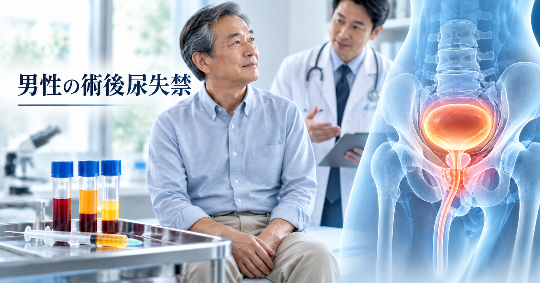 男性の前立腺全摘除術後尿失禁とPRP治療