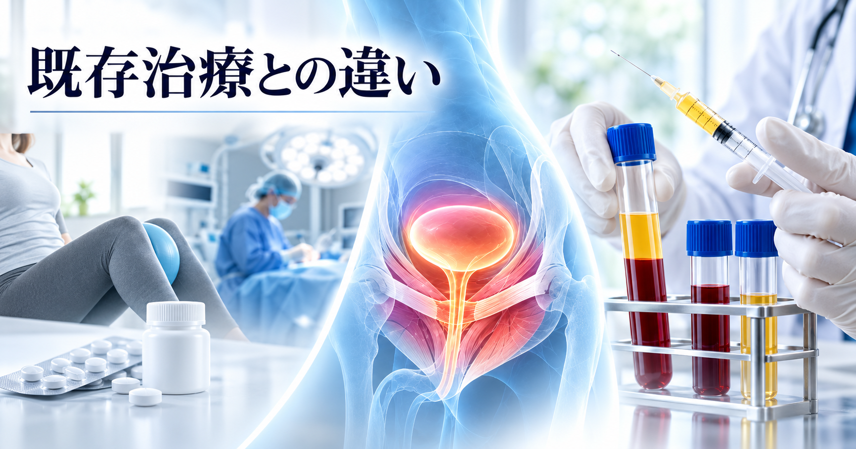 腹圧性尿失禁の標準治療とPRP治療の比較
