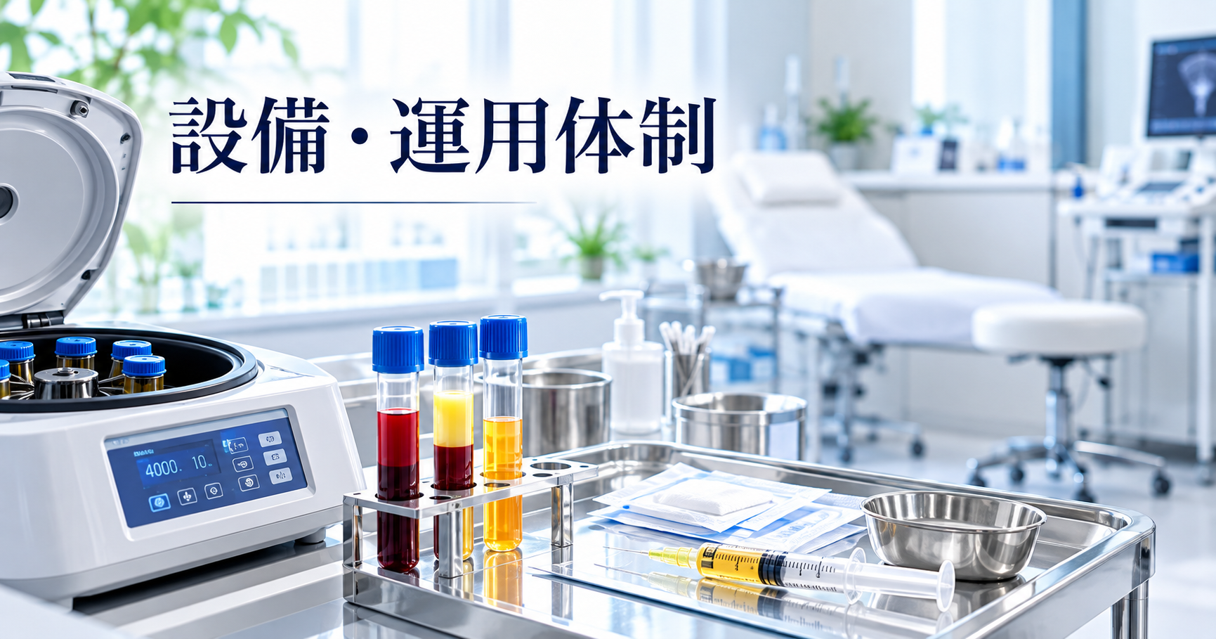 泌尿器科PRP治療導入の設備と運用体制